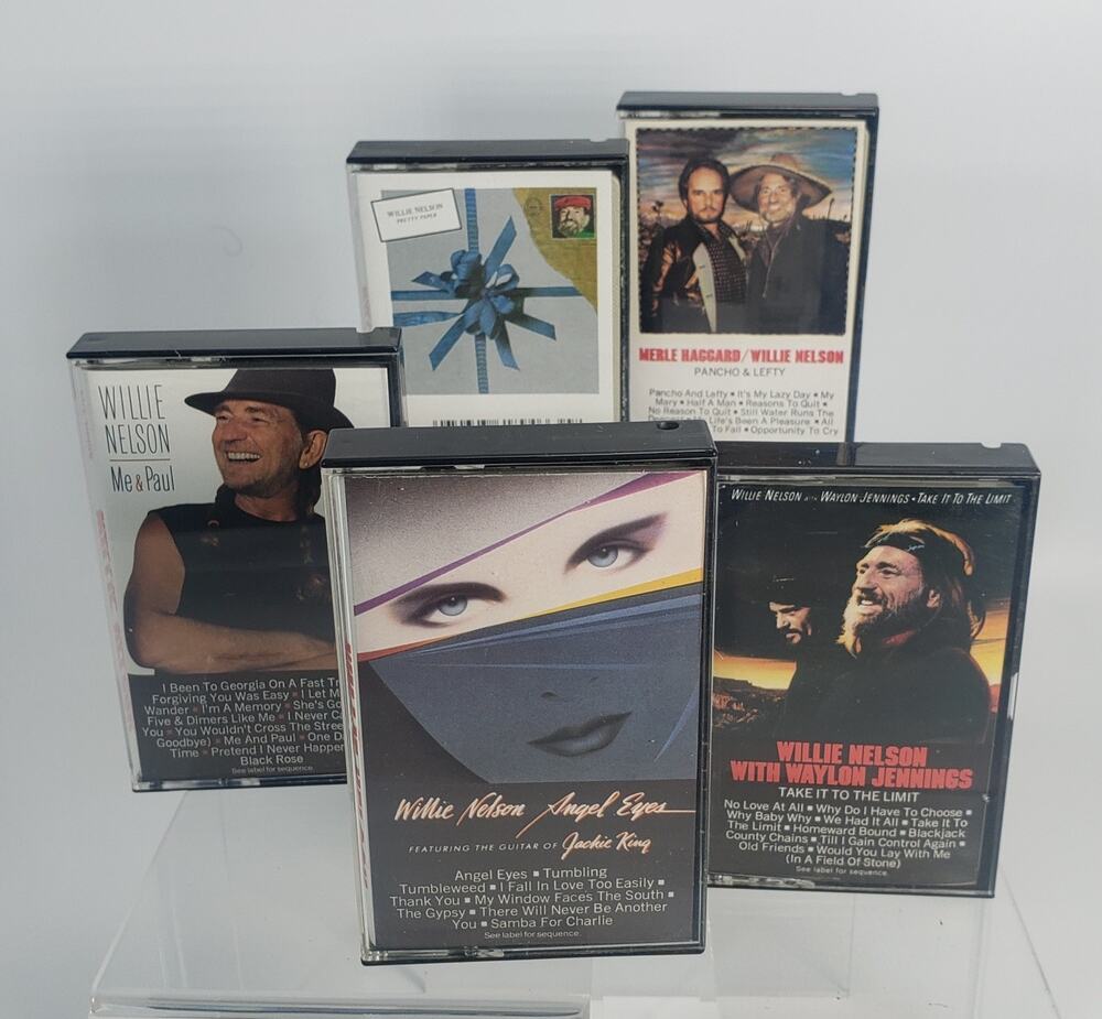 A Collection Of Five Willie Nelson Cassette Tapes